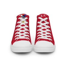 Load image into Gallery viewer, FoodFight Rebel Force Men’s Red high top canvas shoes
