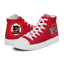 Load image into Gallery viewer, FoodFight Rebel Force Men’s Red high top canvas shoes
