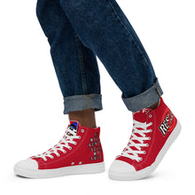 Load image into Gallery viewer, FoodFight Rebel Force Men’s Red high top canvas shoes
