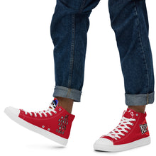 Load image into Gallery viewer, FoodFight Rebel Force Men’s Red high top canvas shoes
