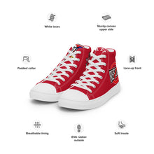 Load image into Gallery viewer, FoodFight Rebel Force Men’s Red high top canvas shoes
