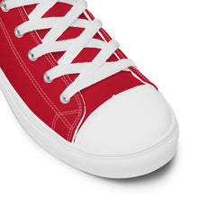 Load image into Gallery viewer, FoodFight Rebel Force Men’s Red high top canvas shoes
