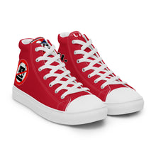 Load image into Gallery viewer, FoodFight Rebel Force Men’s Red high top canvas shoes
