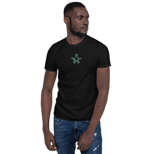 Short-Sleeve Unisex Embroidered "6 Feet” Chest logo  T-Shirt