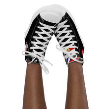 Load image into Gallery viewer, FoodFight Rebel Force Women’s Black high top canvas shoes
