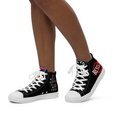 Load image into Gallery viewer, FoodFight Rebel Force Women’s Black high top canvas shoes
